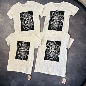 4 NWT la Lovie Kids' White Medusa TShirts (3 Small and 1 5T - 6T)